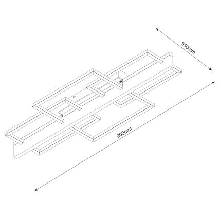 LARYSA LED Ceiling Light LED/35W/230V 35x90 cm Pine