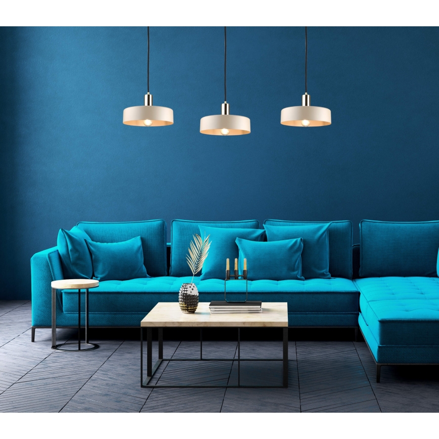 LATTE Corded Pendant Light 3xE27/60W/230V beige/black/gold