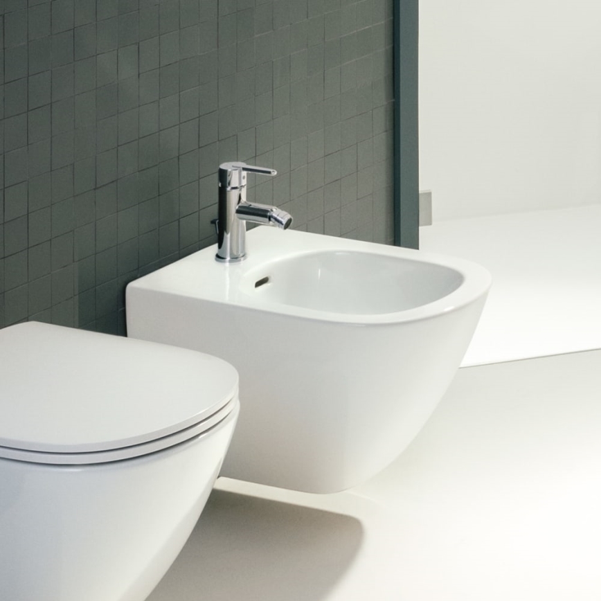 LAUFEN H3410810041141 - Bidet tap + waste with overflow LUA shiny chrome