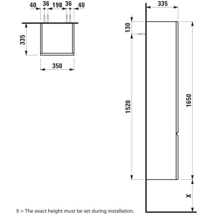 LAUFEN H4831220954791 - PRO Bathroom Cabinet 165 cm, Oak