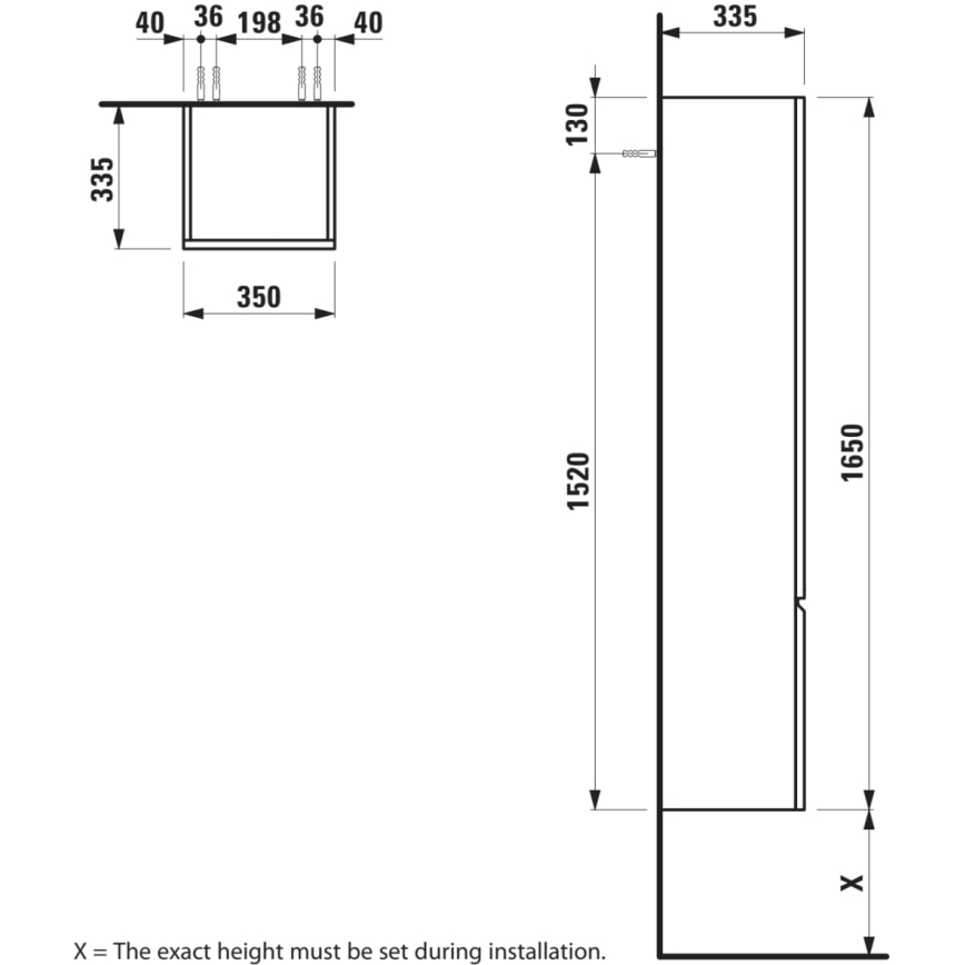LAUFEN H4831220954791 - PRO Bathroom Cabinet 165 cm, Oak