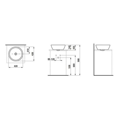 LAUFEN H8129620001091 - Countertop basin PRO d. 42 cm ceramics/white