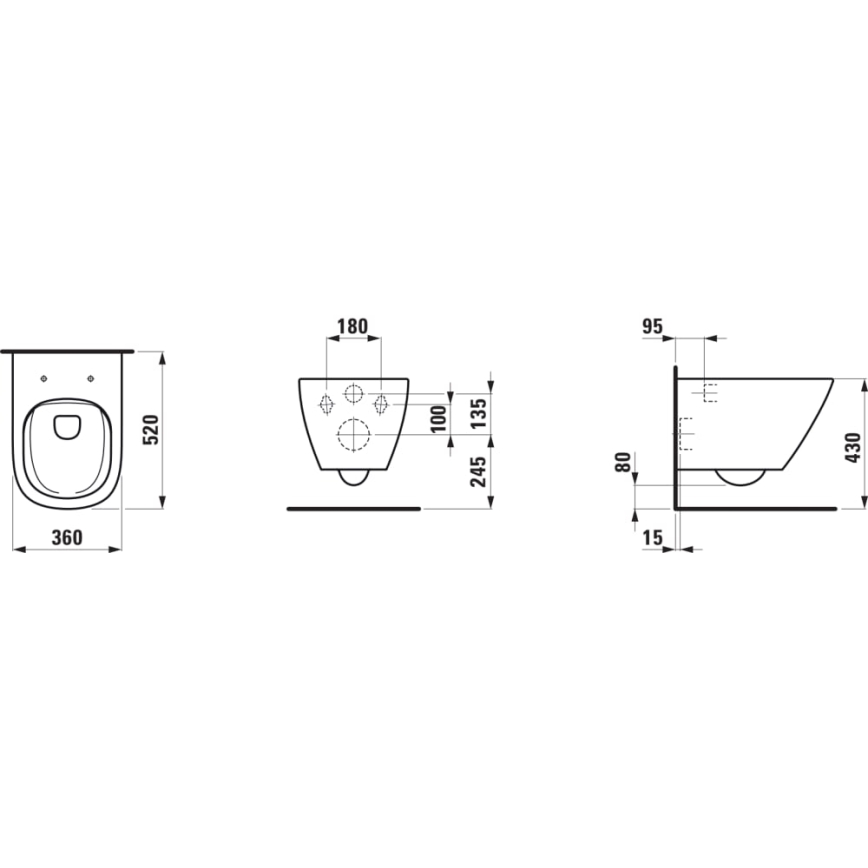 LAUFEN H8200800000001 - Wall-hung toilet LUA ceramics/white
