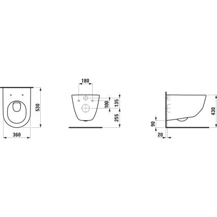 LAUFEN H8209560000001 - Wall-hung toilet PRO ceramics/white