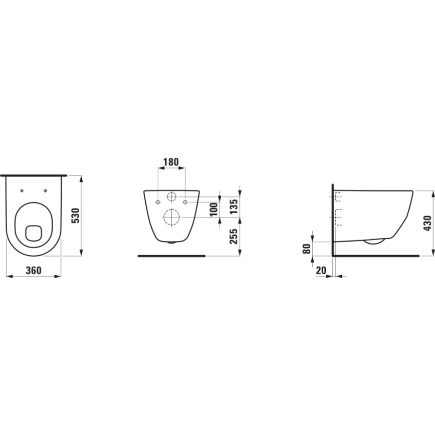 LAUFEN H8209590000001 - PRO Wall-Hung Toilet, Ceramic/White