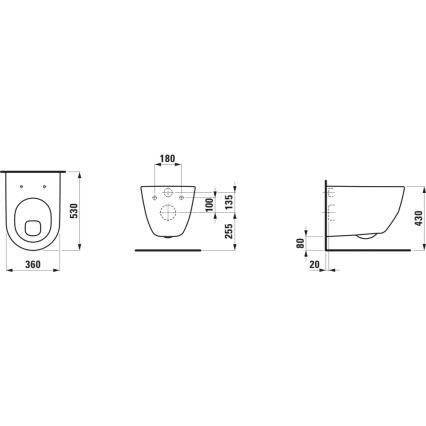 LAUFEN H8209590000001 - PRO Wall-Hung Toilet, Ceramic/White