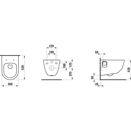 LAUFEN H8209640000001 - Wall-hung toilet PRO ceramic/white