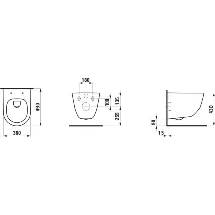 LAUFEN H8209650000001 - Wall-hung toilet PRO ceramics/white