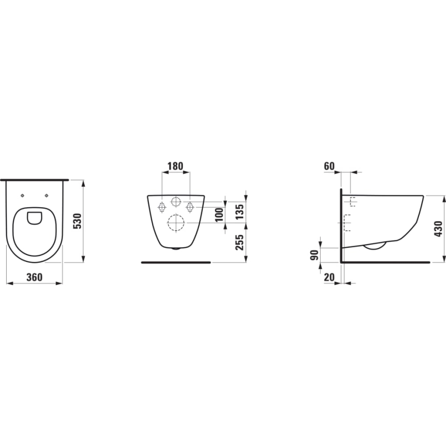 LAUFEN H8209660000001 - Wall-hung toilet PRO ceramics/white