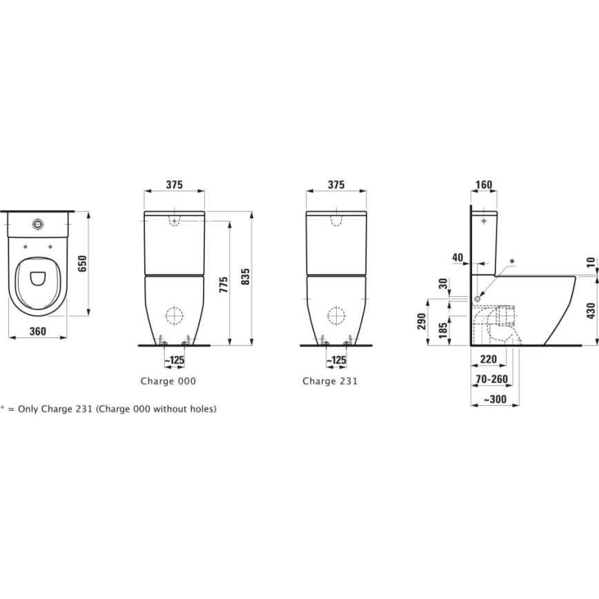 LAUFEN H8259624000001 - PRO Ceramic Toilet Bowl, White