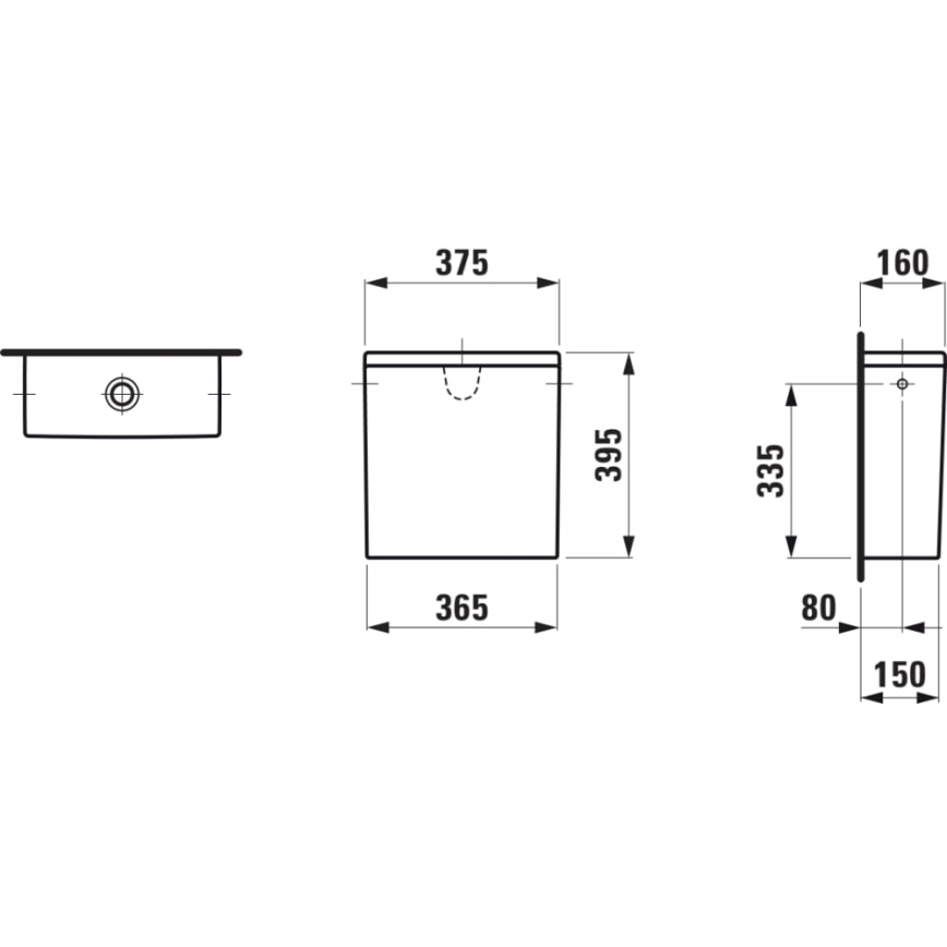 LAUFEN H8299520009721 - PRO Flush Cistern, Side Inlet, Ceramic/White