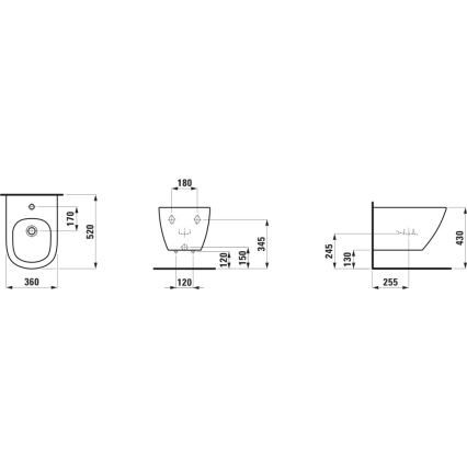 LAUFEN H8300810003021 - LUA wall-hung bidet, ceramic/white