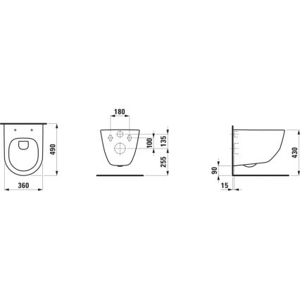 LAUFEN H8669550000001 - Wall-hung toilet PRO ceramic/white + SoftClose PRO toilet seat duroplast/white