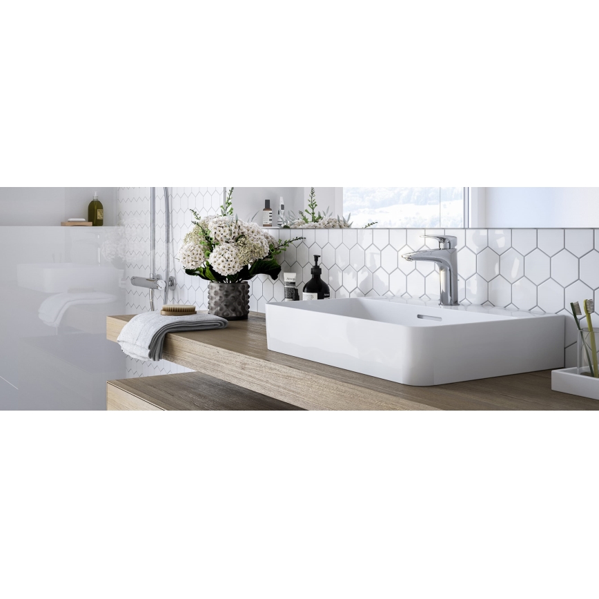 LAUFEN HF500701100000 - Basin tap + waste with overflow LAURIN 16,2 cm shiny chrome