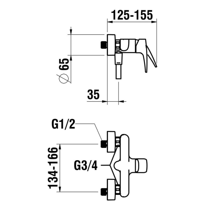 LAUFEN HF500750100600 - Shower set with tap LAURIN shiny chrome