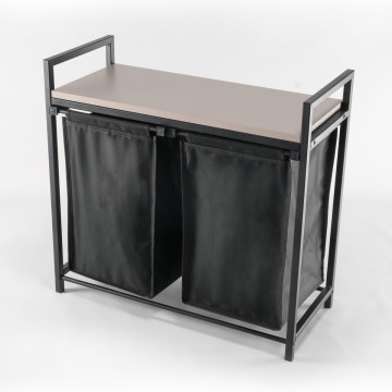 Laundry basket 75x70 cm black