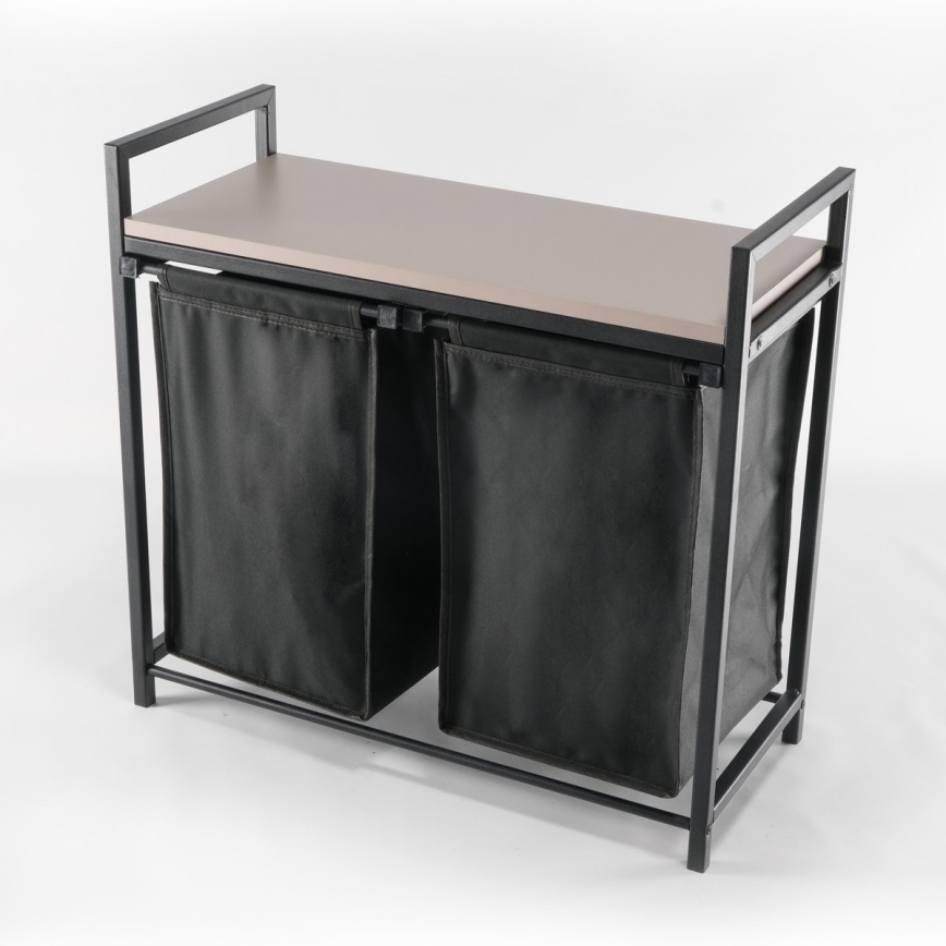 Laundry basket 75x70 cm black