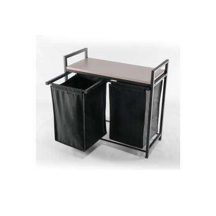 Laundry basket 75x70 cm black