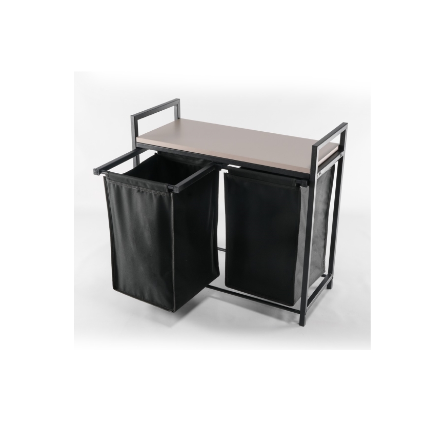Laundry basket 75x70 cm black