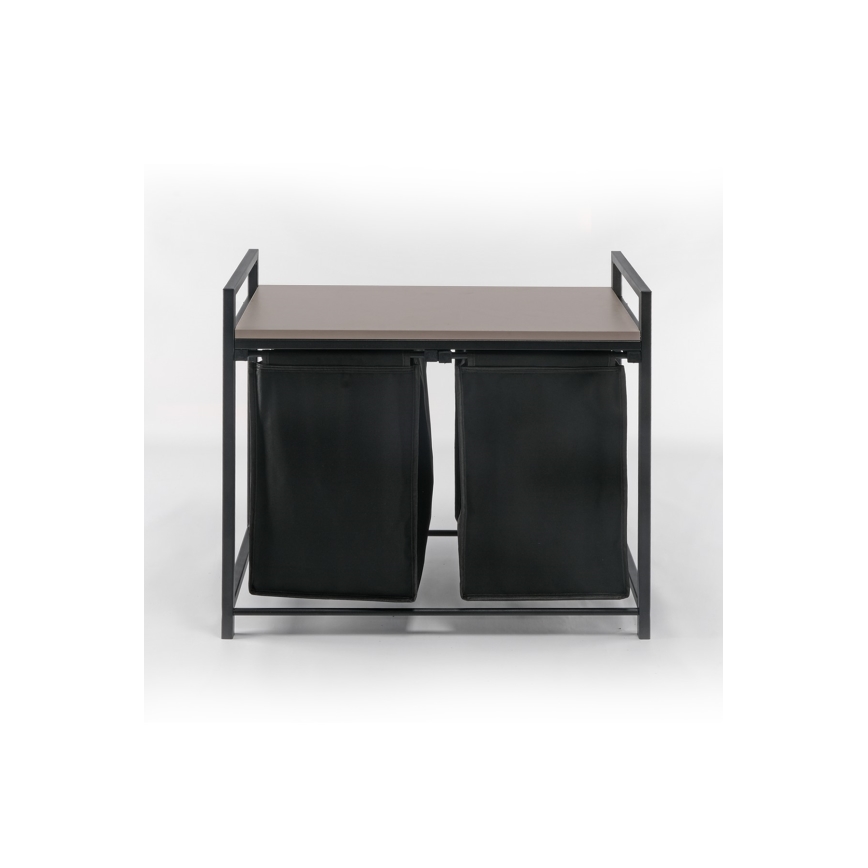 Laundry basket 75x70 cm black