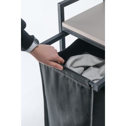 Laundry basket 75x70 cm black