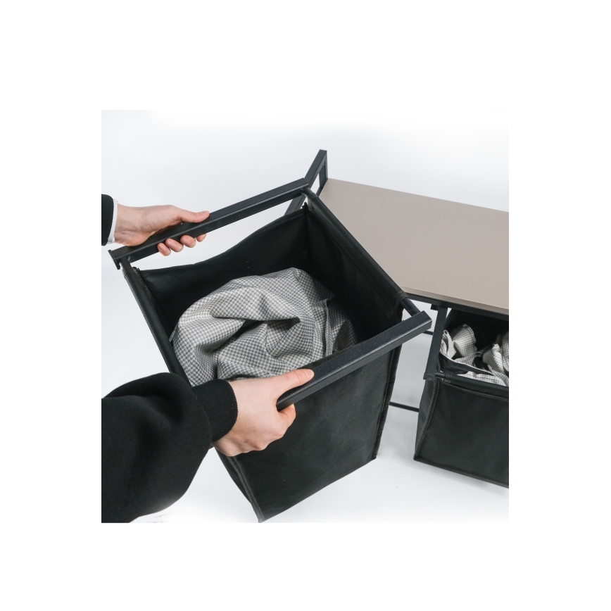 Laundry basket 75x70 cm black