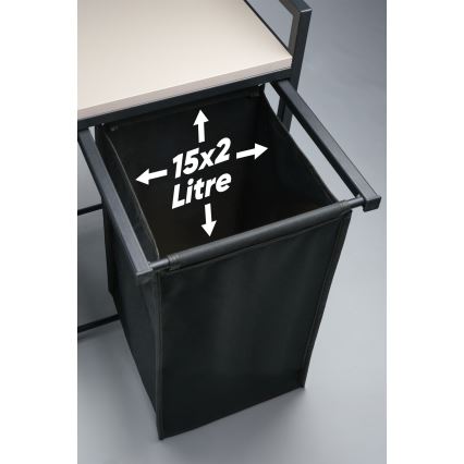 Laundry basket 75x70 cm black