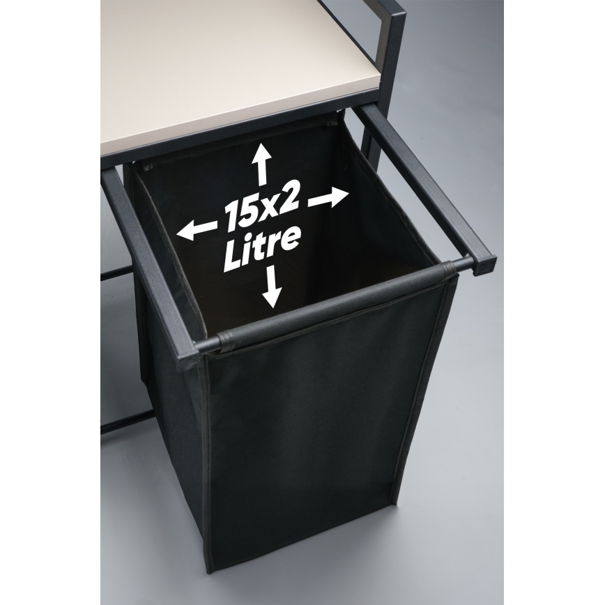 Laundry basket 75x70 cm black