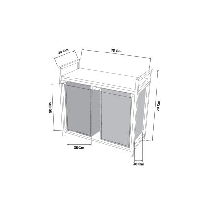 Laundry basket 75x70 cm black