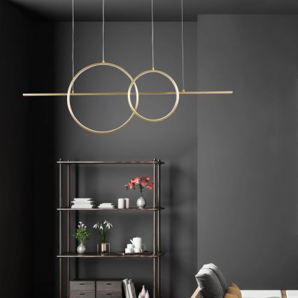LAURA LED/42W/230V Cable‑Suspended LED Chandelier, Gold