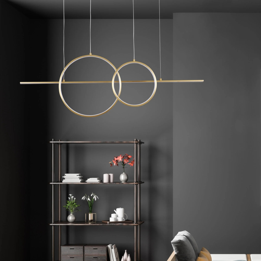 LAURA LED/42W/230V Cable‑Suspended LED Chandelier, Gold