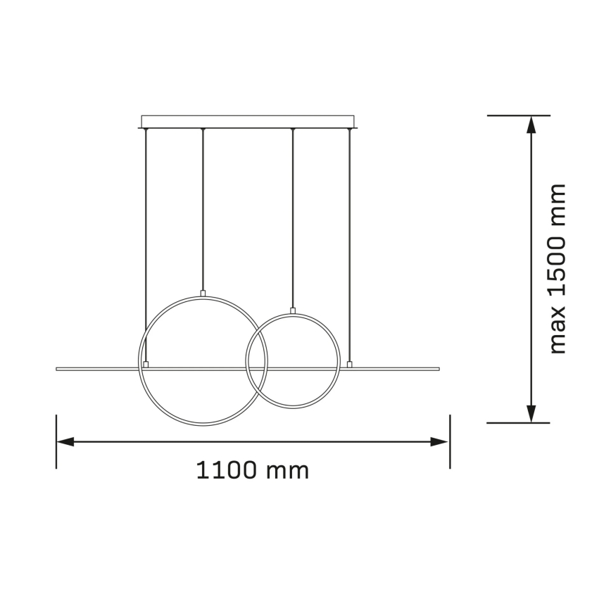 LAURA LED/42W/230V Cable‑Suspended LED Chandelier, Gold
