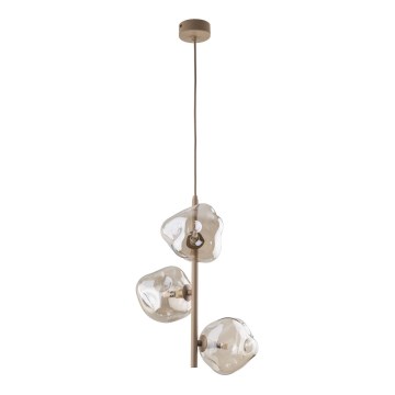 LAVA cable-hung chandelier 3xG9/8W/230V beige/smoked beige