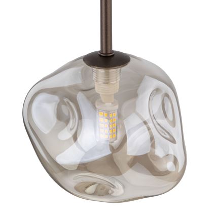 LAVA cable-hung pendant 1xG9/8W/230V bronze/smoky beige