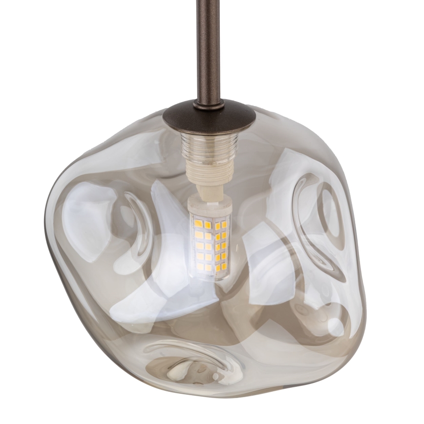 LAVA cable-hung pendant 1xG9/8W/230V bronze/smoky beige