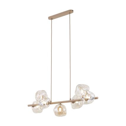 LAVA cable-hung pendant 7xG9/8W/230V beige/smoky beige