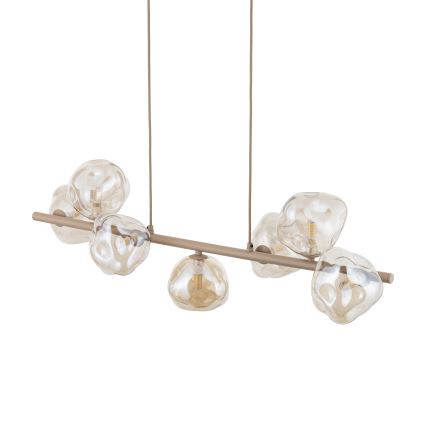 LAVA cable-hung pendant 7xG9/8W/230V beige/smoky beige