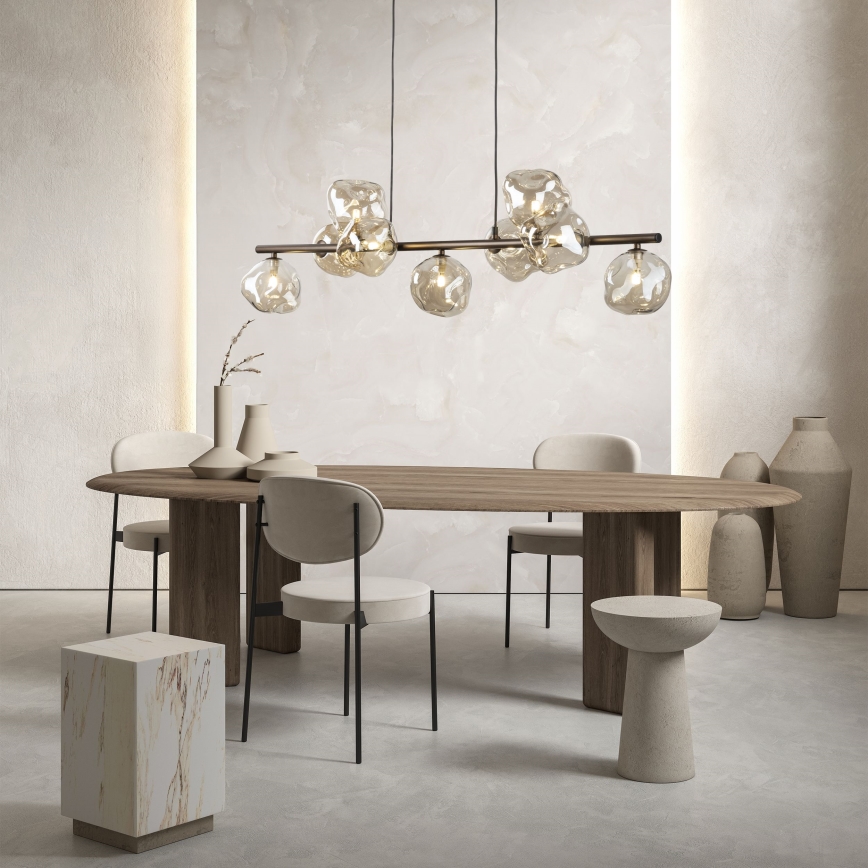 LAVA Cable-hung Pendant 9xG9/8W/230V Bronze/Smoked Beige