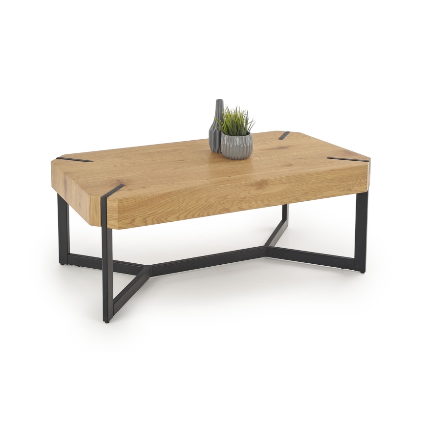 LAVIDA Coffee Table, 43 x 110 cm, Golden Oak/Black