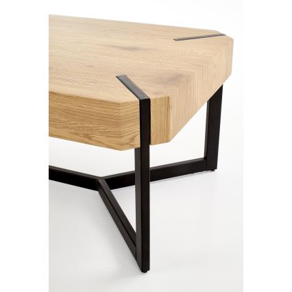 LAVIDA Coffee Table, 43 x 110 cm, Golden Oak/Black