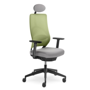 LD Seating - Office chair with headrest ARCUS grey/green