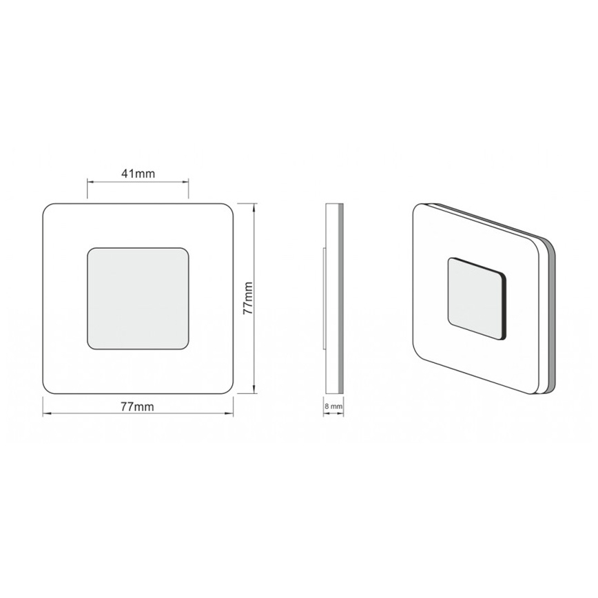 LDST SW-01-B-BC8 - Staircase light SWIFT 8xLED/1,2W/230V