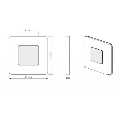 LDST SW-01-B-BZ8 - LED staircase light SWIFT 8xLED1,2W/230V white 6500K