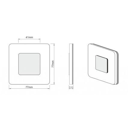 LDST SW-01-CB-BC8 - Staircase light SWIFT 8xLED/1,2W/230V