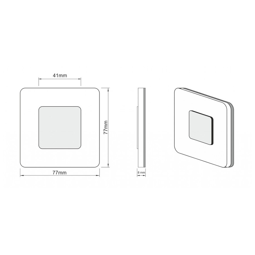LDST SW-01-CB-BC8 - Staircase light SWIFT 8xLED/1,2W/230V