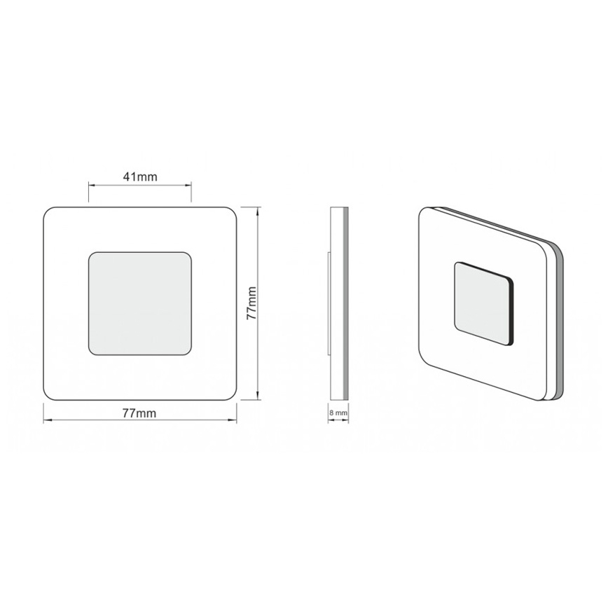 LDST SW-01-SS-BC8 - Staircase light SWIFT 8xLED/1.2W/230V