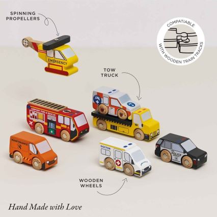 Le Toy Van - Set of rescue cars with helicopter
