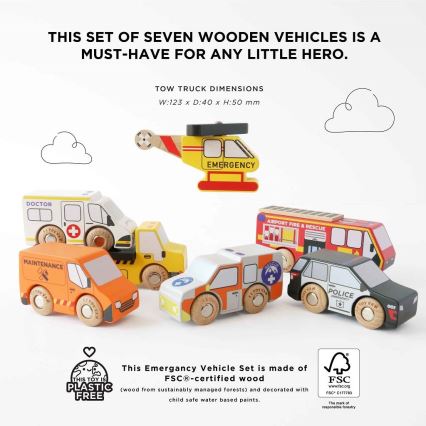 Le Toy Van - Set of rescue cars with helicopter