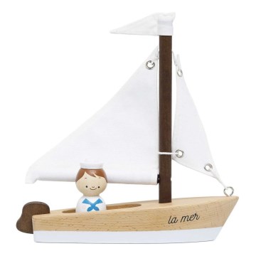 Le Toy Van - Wooden sailing boat with captain beech