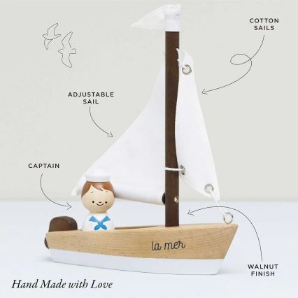Le Toy Van - Wooden sailing boat with captain beech